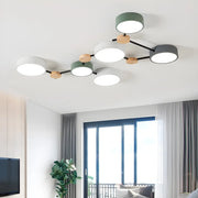 Stylish Modular Round LED Semi-Flush Mount Lamp 4-Light