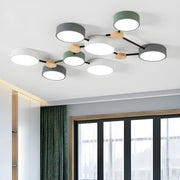 Stylish Modular Round LED Semi-Flush Mount Lamp 4-Light