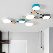 Stylish Modular Round LED Semi-Flush Mount Lamp 4-Light