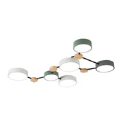 Stylish Modular Round LED Semi-Flush Mount Lamp 4-Light