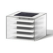 Stylish Multi-layered Square Glass Outdoor Solar Pillar Lamp