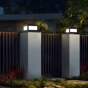 Minimalist Rectangular Cube Solar Outdoor Path Pillar Light