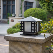 Unique Geometric Round Solar Outdoor Table Lamp Pillar Light