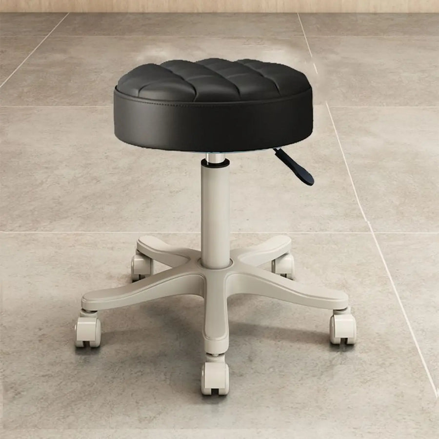 Swivel Adjustable Round Leather Bar Stool with Pulley