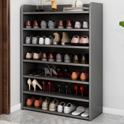Tall Wood Free Standing Natural Closed Back Large Shoe Rack