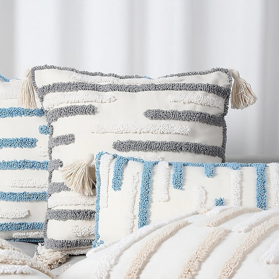Textured Tufted Stripe Throw Pillow Cover