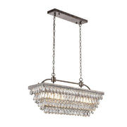 Tiered Droplets Rectangular Crystal Chandelier Light