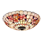 Tiffany Flower Pattern Shell Glass Flush Mount Light