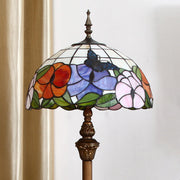 Tiffany Stained Dome Glass Bronze Base Floor Lamp