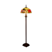 Tiffany Stained Dome Glass Bronze Base Floor Lamp