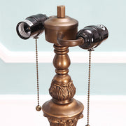 Tiffany Stained Dome Glass Bronze Base Floor Lamp