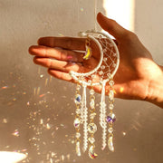 Crescent Moon Beaded Suncatcher
