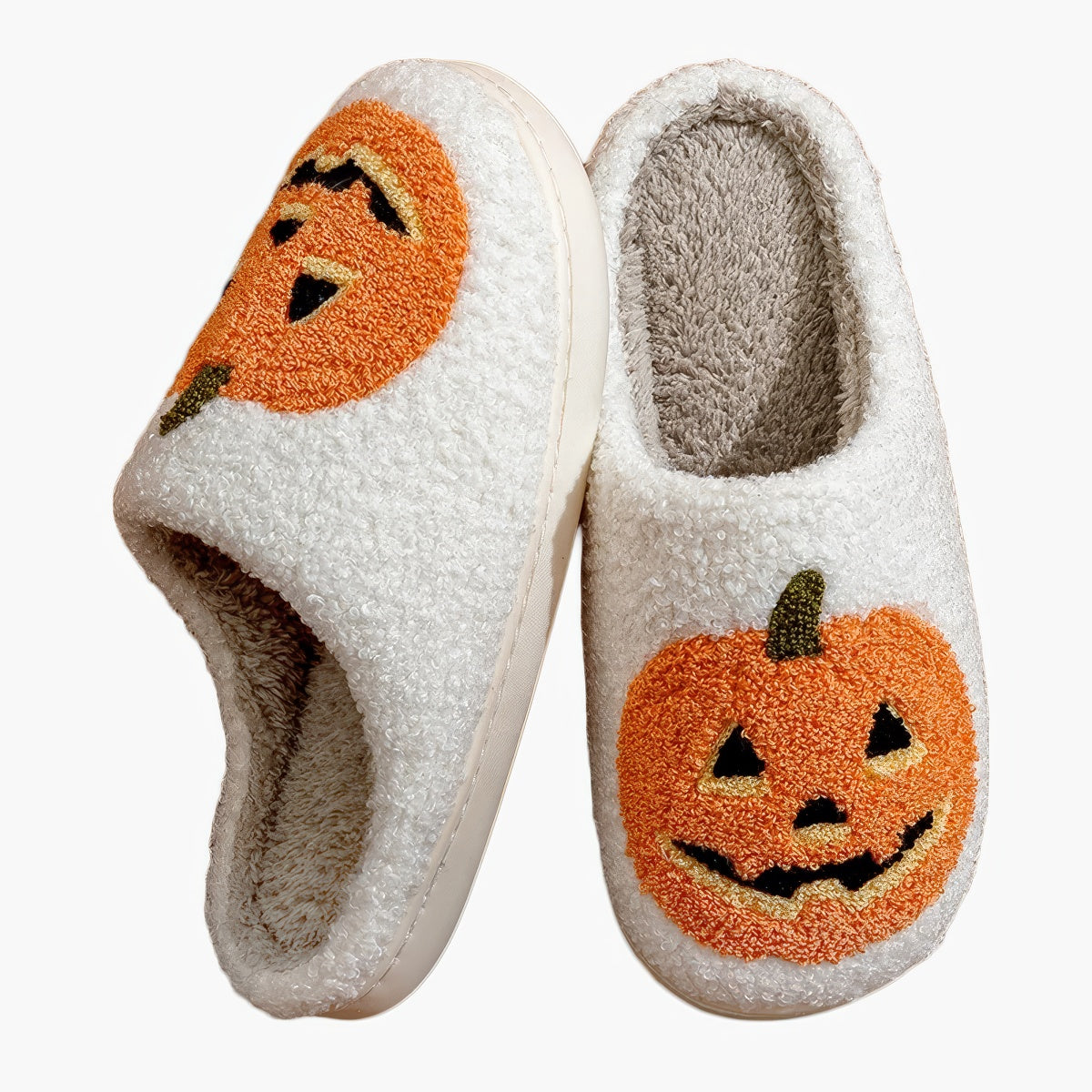 Spooky Pumkin Soft Plush House Slippers