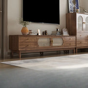 Traditional Brown Rubberwood Ventilated TV Stand