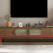 Traditional Brown Rubberwood Ventilated TV Stand