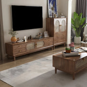 Traditional Brown Rubberwood Ventilated TV Stand
