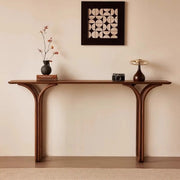Traditional Brown Wood Rectangular Entryway Console Table