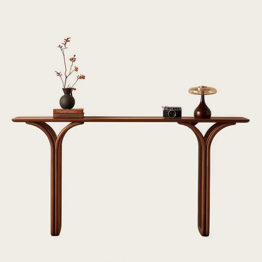 Traditional Brown Wood Rectangular Entryway Console Table