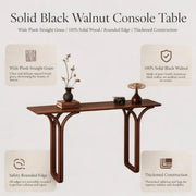 Traditional Brown Wood Rectangular Entryway Console Table