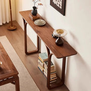 Traditional Brown Wood Rectangular Entryway Console Table