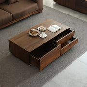 Traditional Solid Walnut Wood Rectangular Coffee Table
