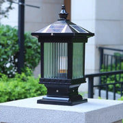 Traditional Waterproof Solar Metal Lantern Pillar Light