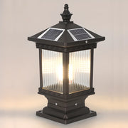 Traditional Waterproof Solar Metal Lantern Pillar Light