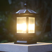 Traditional Waterproof Solar Metal Lantern Pillar Light