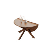 Traditional Wood Round Drop Leaf Foldable Dining Table