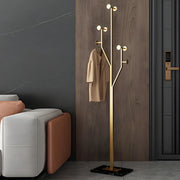 Tree Gold Tall Entryway Freestanding Coat Rack with Hooks