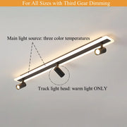 Trendy Large Black Track LED Flush Mount Light 4-Light