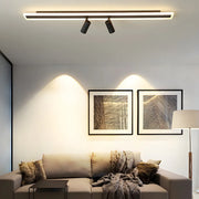 Trendy Large Black Track LED Flush Mount Light 4-Light