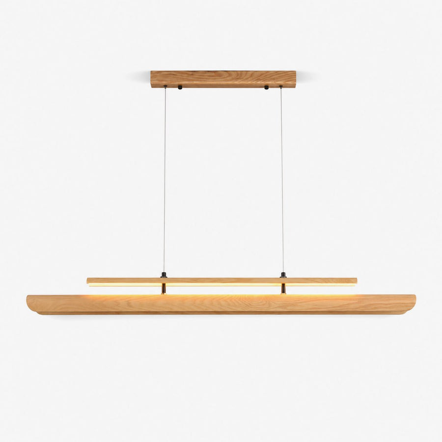 Two Tier Wood Linear Pendant Light