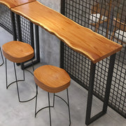 Unique Brown Rectangular Wood Indoor Dining Bar Table