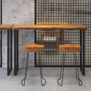 Unique Brown Rectangular Wood Indoor Dining Bar Table