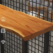 Unique Brown Rectangular Wood Indoor Dining Bar Table