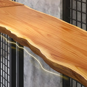 Unique Brown Rectangular Wood Indoor Dining Bar Table