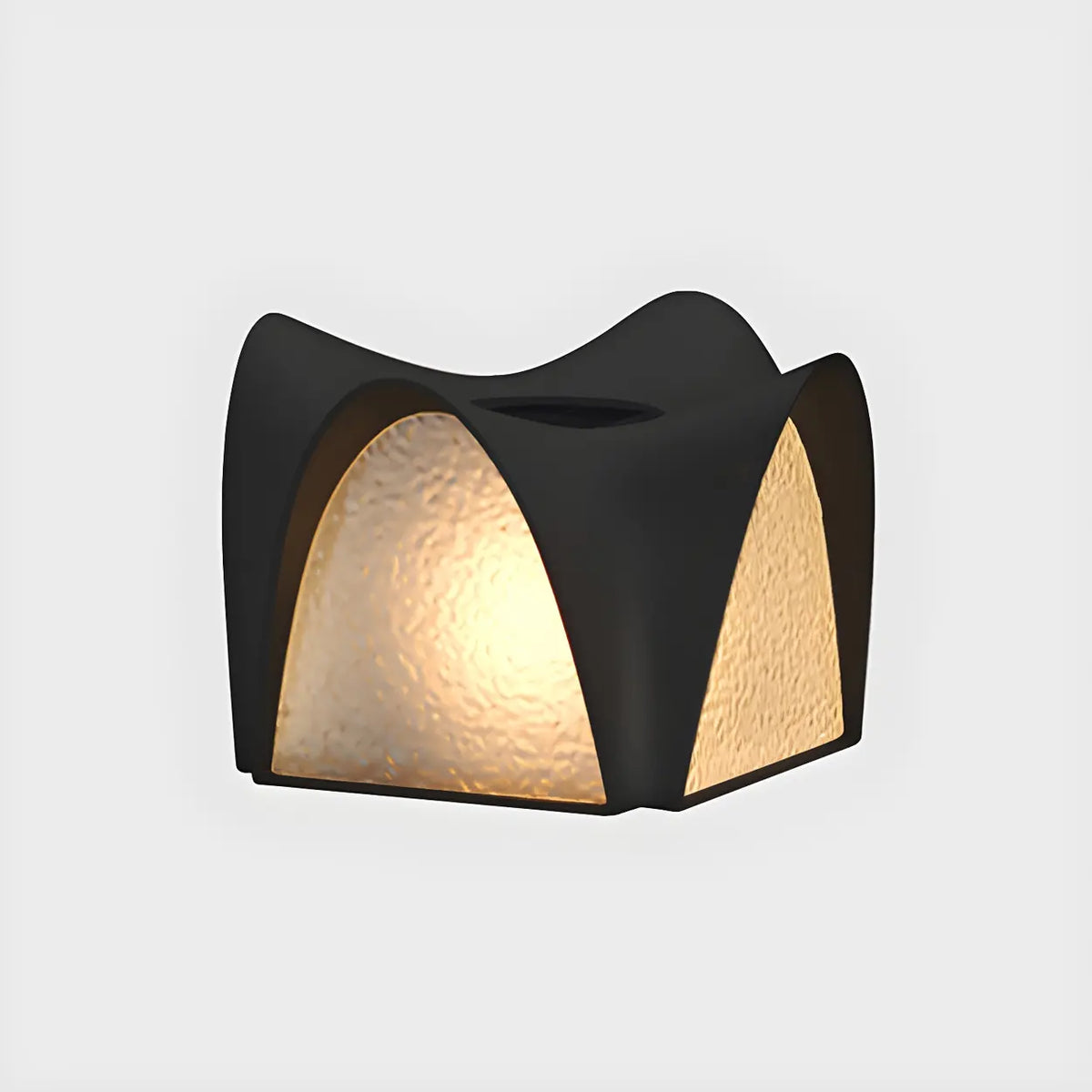 Unique Elegant Curved Metal Outdoor Solar Black Pillar Light