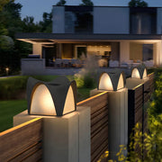 Unique Elegant Curved Metal Outdoor Solar Black Pillar Light