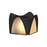 Unique Elegant Curved Metal Outdoor Solar Black Pillar Light