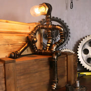 Unique Industrial Pipe Wrought Iron Bedroom Table Lamp