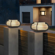 Unique Metal Hollow Lantern Outdoor Solar Pillar Light