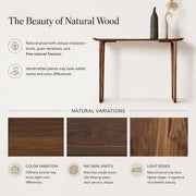 Versatile Rectangular Elm Cocoa Sleek Entryway Table