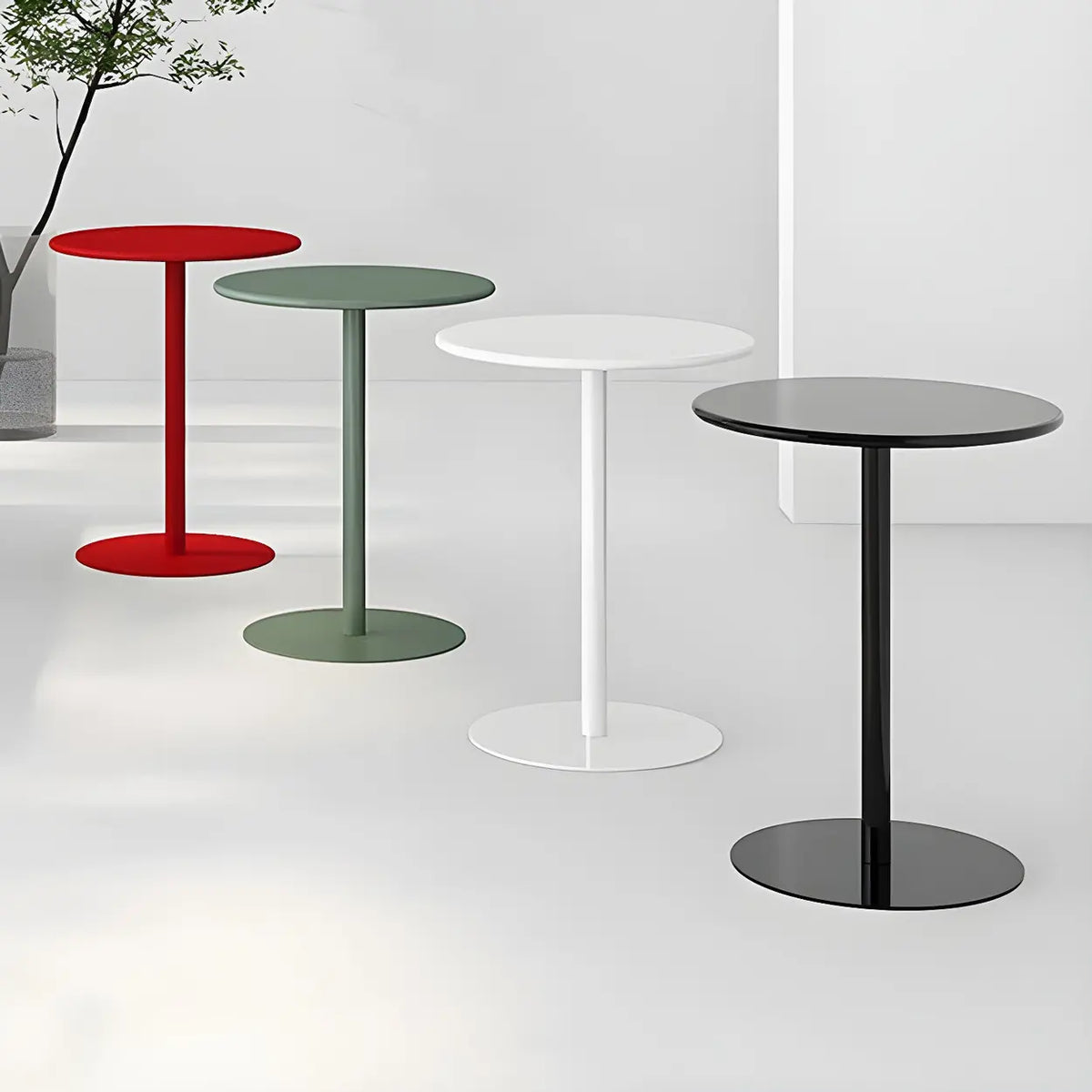 Vibrant Colors Steel Frame Simple Patio Round Metal Chat Table
