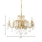 Victorian Swirl Arm Candelabra Crystal Chandelier