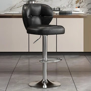 Vintage Adjustable Swivel Leather Padded Backrest Bar Stool