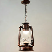 Vintage Antique Restaurant Brass Lantern Pendant Light