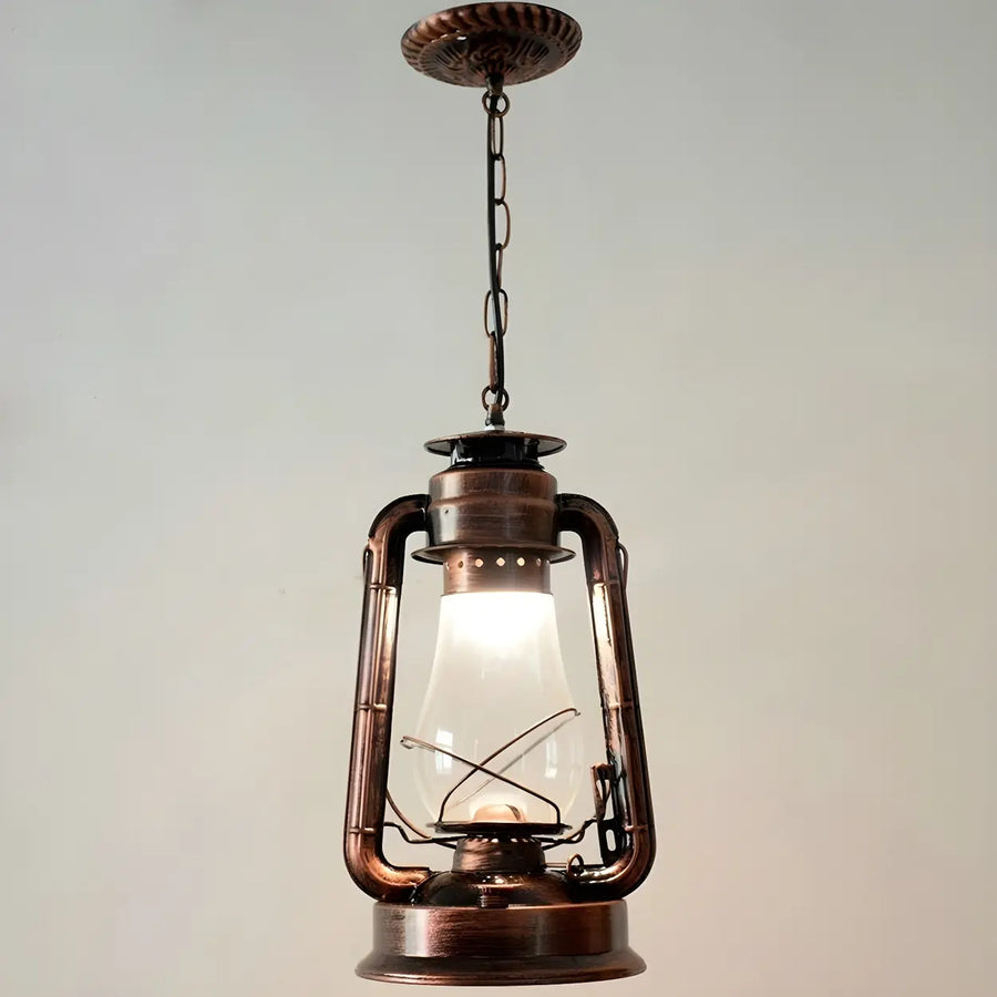 Vintage Antique Restaurant Brass Lantern Pendant Light