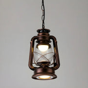 Vintage Antique Restaurant Brass Lantern Pendant Light