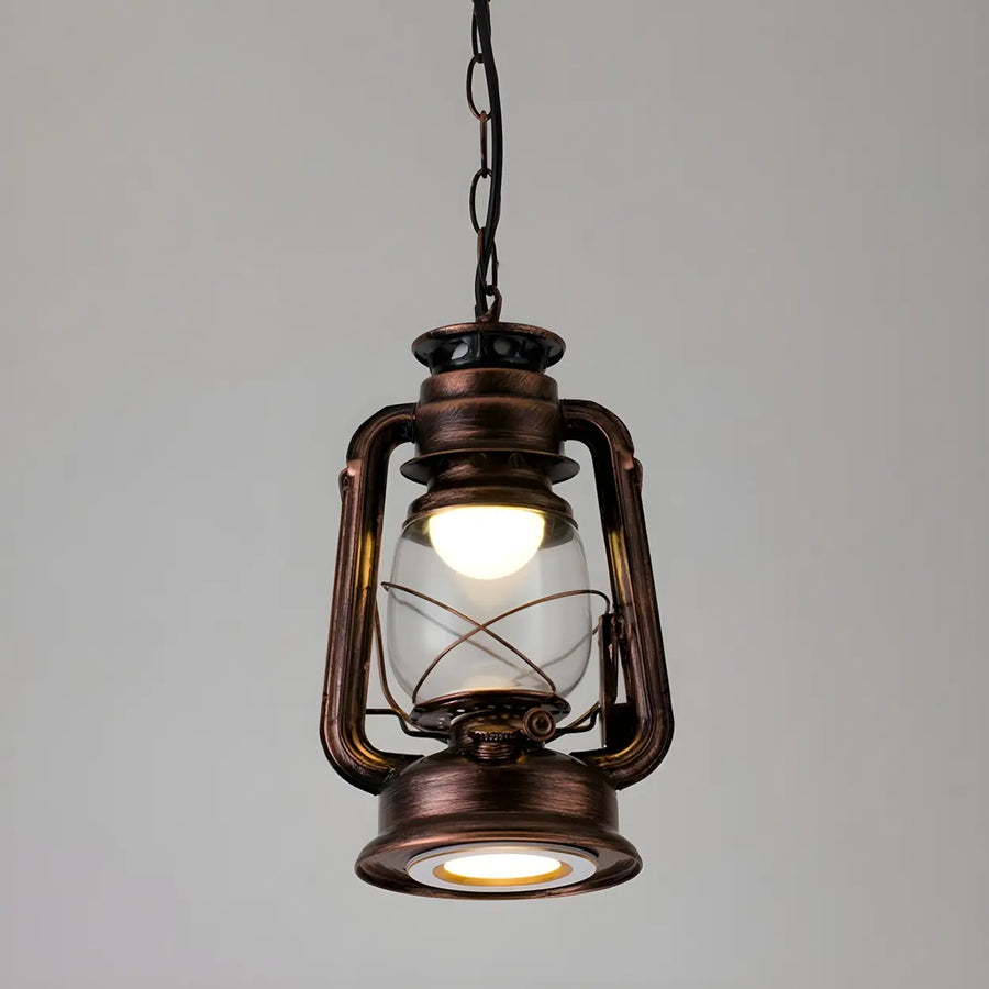Vintage Antique Restaurant Brass Lantern Pendant Light